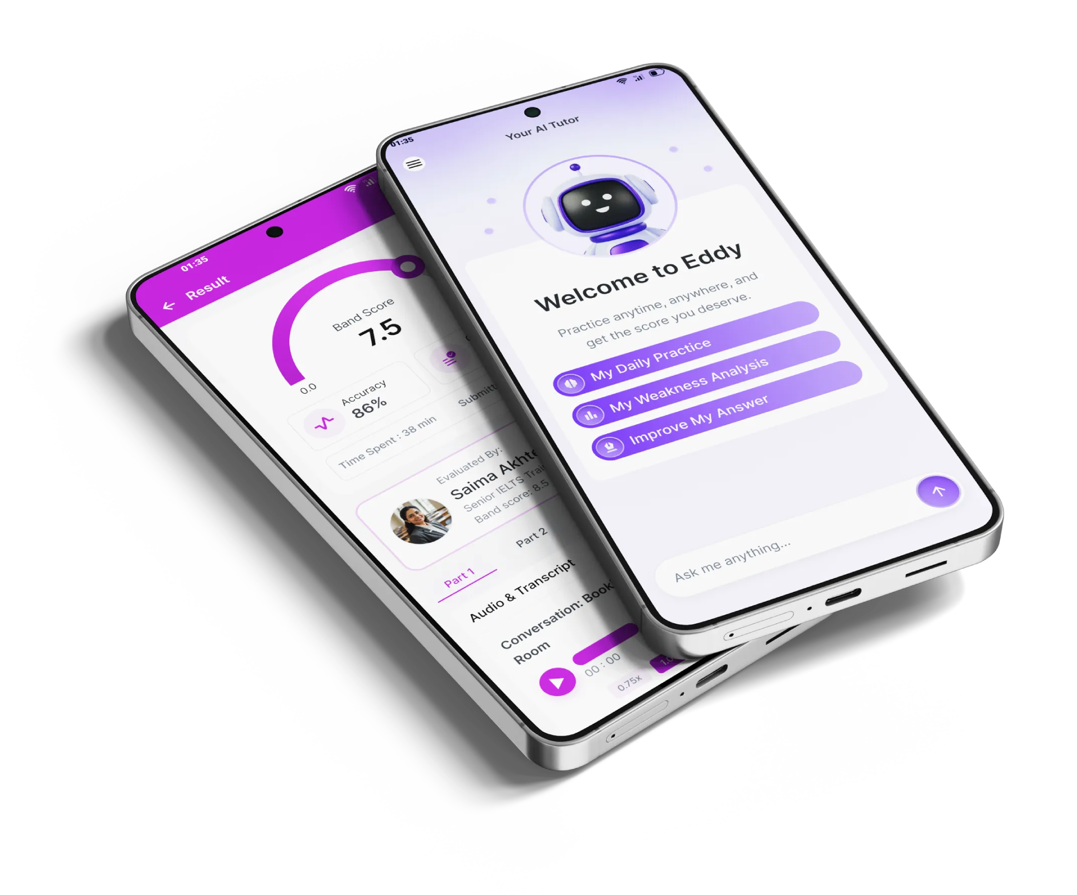 IELTS Edulytics mobile app screens